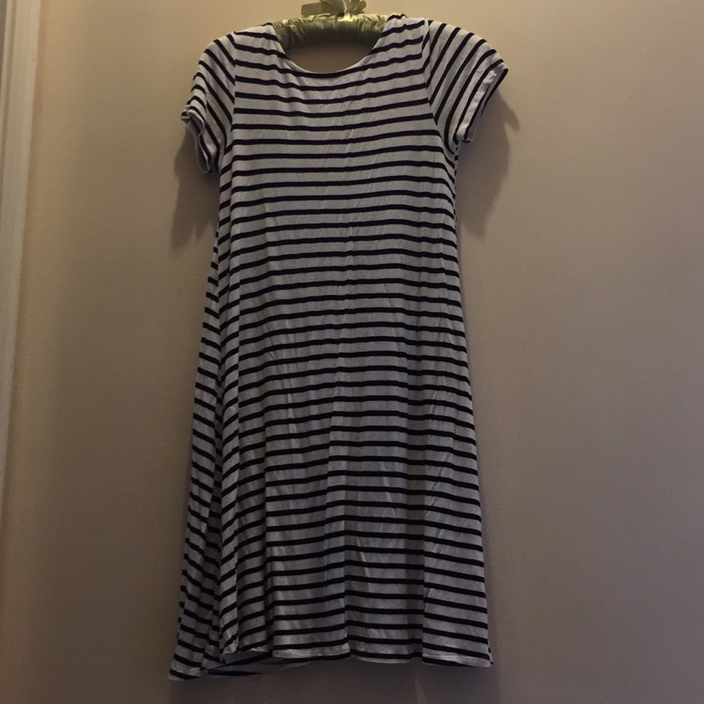 Blue and white stripped dress